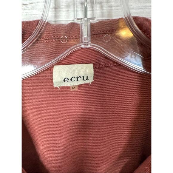 Ecru Women's Embroidered Drawstring Waist Cargo Utility Jacket Brick Size Medium - Picture 9 of 14